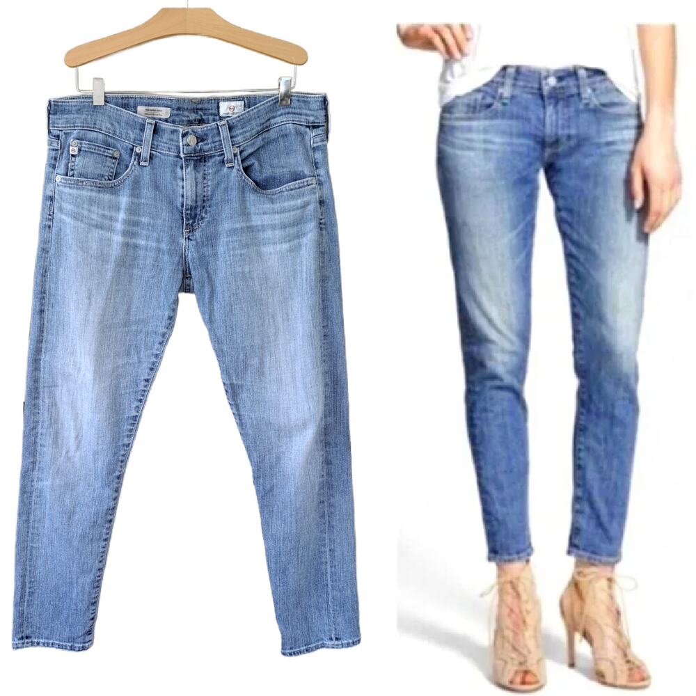 Ag Adriano Goldschmied Light Wash Cropped Ankle Jeans